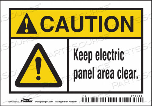 OEM#: 475N35SAFETY SIGN 5 W 3-1/2 H 0.004 THICK by Condor