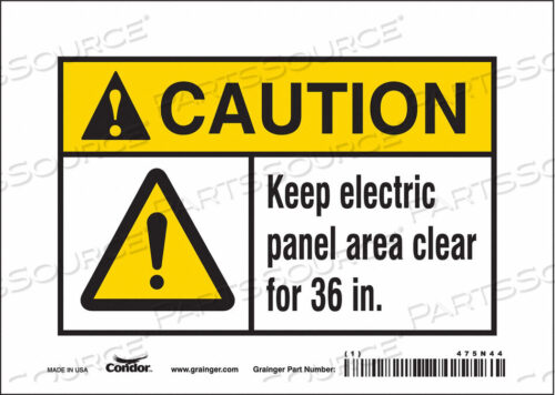 OEM#: 475N44SAFETY SIGN 7 W 5 H 0.004 THICKNESS by Condor