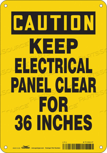 OEM#: 475N47SAFETY SIGN 7 W 10 H 0.032 THICKNESS by Condor
