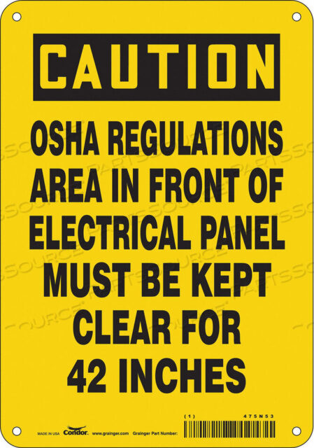OEM#: 475N53SAFETY SIGN 7 W 10 H 0.032 THICKNESS by Condor