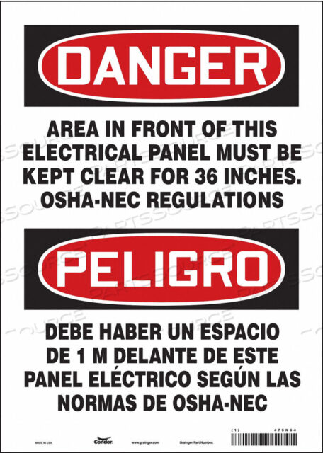 OEM#: 475N64SAFETY SIGN 10 W 14 H 0.004 THICKNESS by Condor
