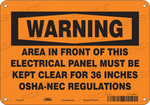 OEM#: 475N87SAFETY SIGN 10 W 7 H 0.032 THICKNESS by Condor
