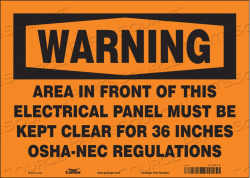 OEM#: 475N92SAFETY SIGN 14 W 10 H 0.004 THICKNESS by Condor