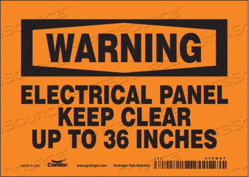 OEM#: 475N97SAFETY SIGN 7 W 5 H 0.004 THICKNESS by Condor