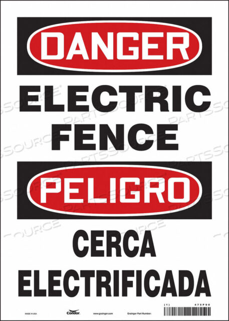 OEM#: 475P90SAFETY SIGN 10 W 14 H 0.004 THICKNESS by Condor