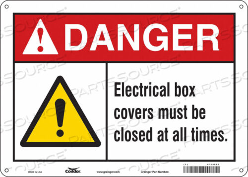 OEM#: 475R01SAFETY SIGN 14 W 10 H 0.055 THICKNESS by Condor