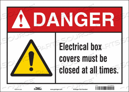 OEM#: 475R03SAFETY SIGN 14 W 10 H 0.004 THICKNESS by Condor