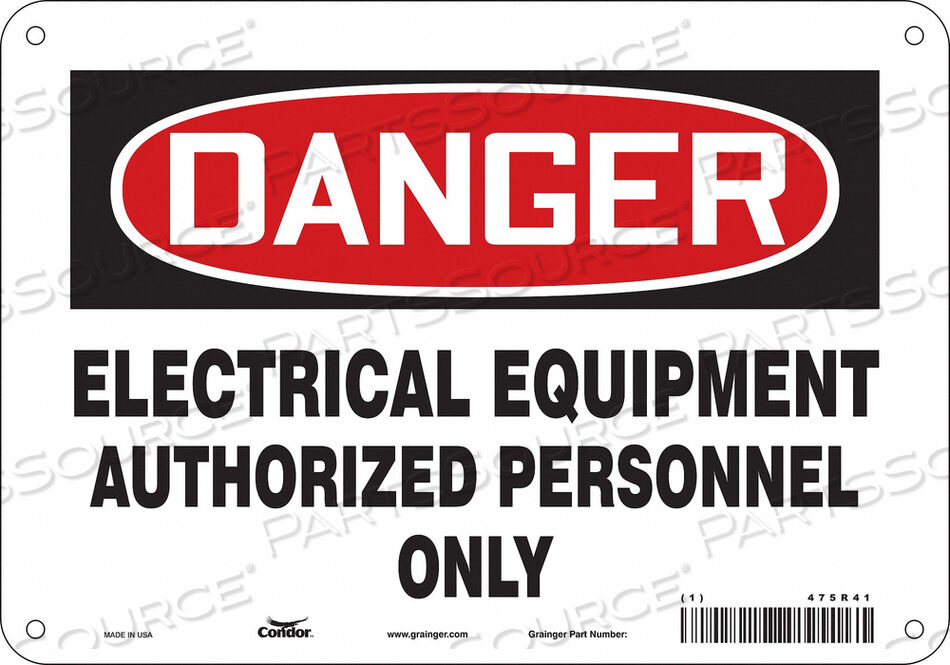 OEM#: 475R41SAFETY SIGN 10 W 7 H 0.032 THICKNESS by Condor