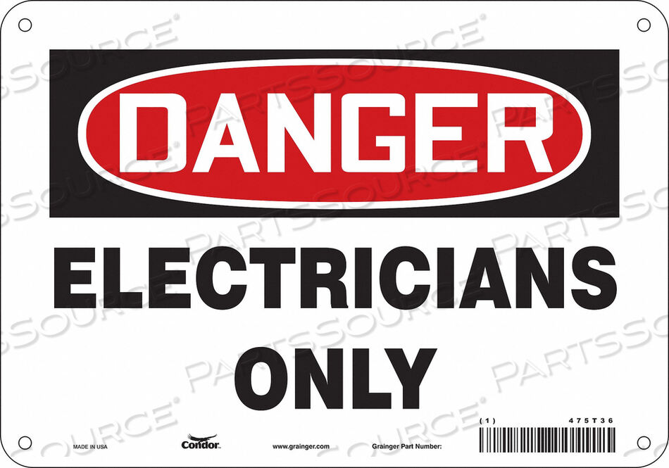 OEM#: 475T36SAFETY SIGN 10 W 7 H 0.032 THICKNESS by Condor