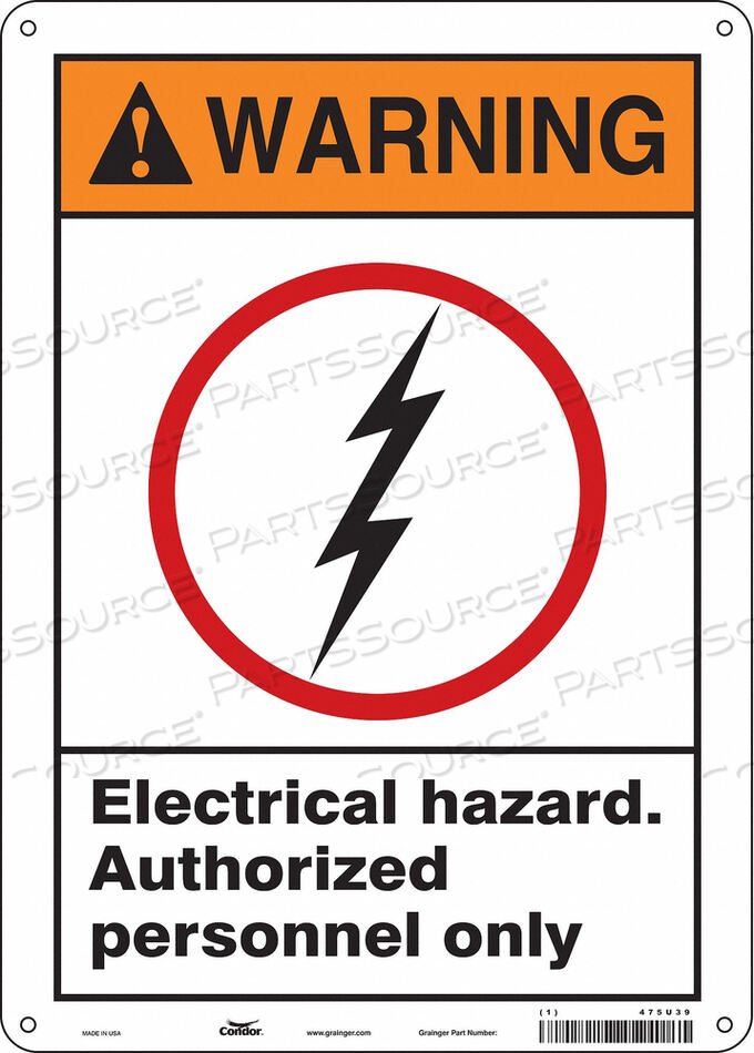 OEM#: 475U39SAFETY SIGN 10 W 14 H 0.032 THICKNESS by Condor
