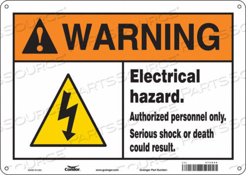 OEM#: 475U46SAFETY SIGN 14 W 10 H 0.032 THICKNESS by Condor