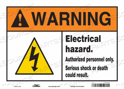 OEM#: 475U50SAFETY SIGN 14 W 10 H 0.004 THICKNESS by Condor