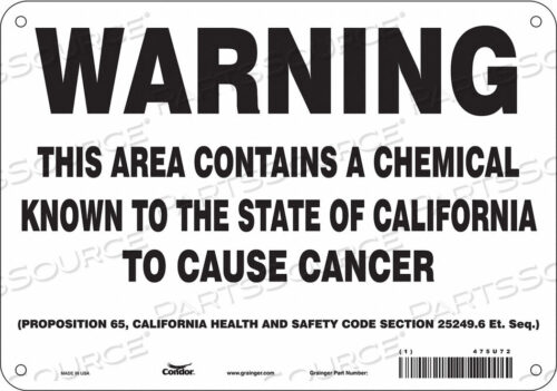 OEM#: 475U72SAFETY SIGN 10 WX7 H 0.032 THICKNESS by Condor