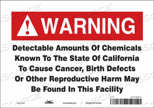 OEM#: 475U83SAFETY SIGN 10 WX7 H 0.004 THICKNESS by Condor