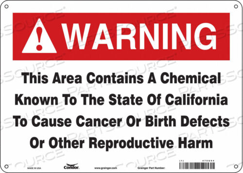 OEM#: 475U94SAFETY SIGN 14 WX10 H 0.055 THICKNESS by Condor