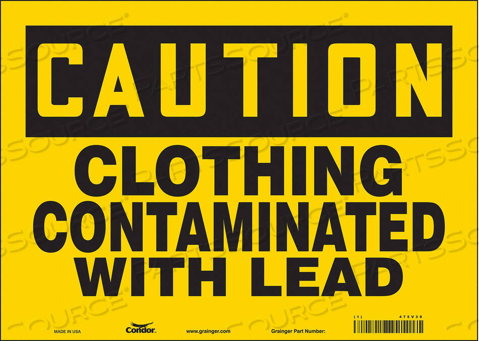 OEM#: 475V39SAFETY SIGN 14 WX10 H 0.004 THICKNESS by Condor