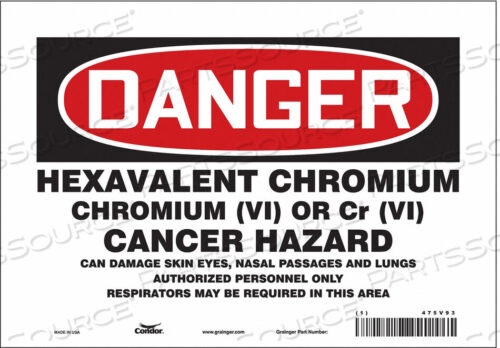 OEM#: 475V93SAFETY SIGN 10 WX7 H 0.004 THICKNESS by Condor