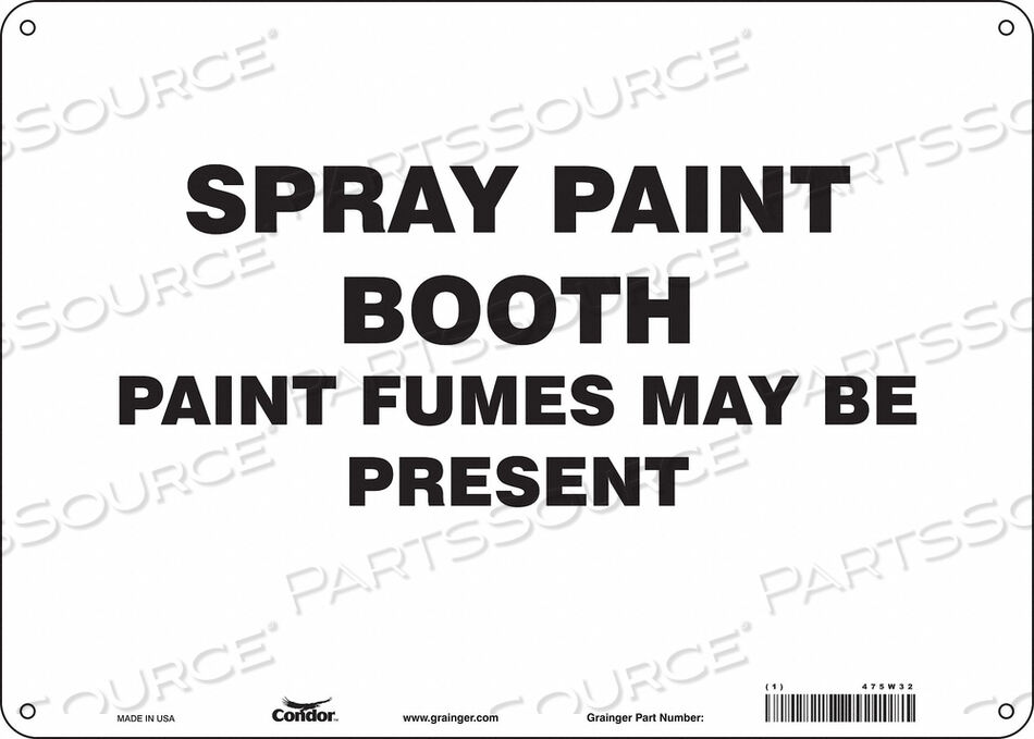 OEM#: 475W32CHEMICAL SIGN 14 W 10 H 0.055 THICK by Condor