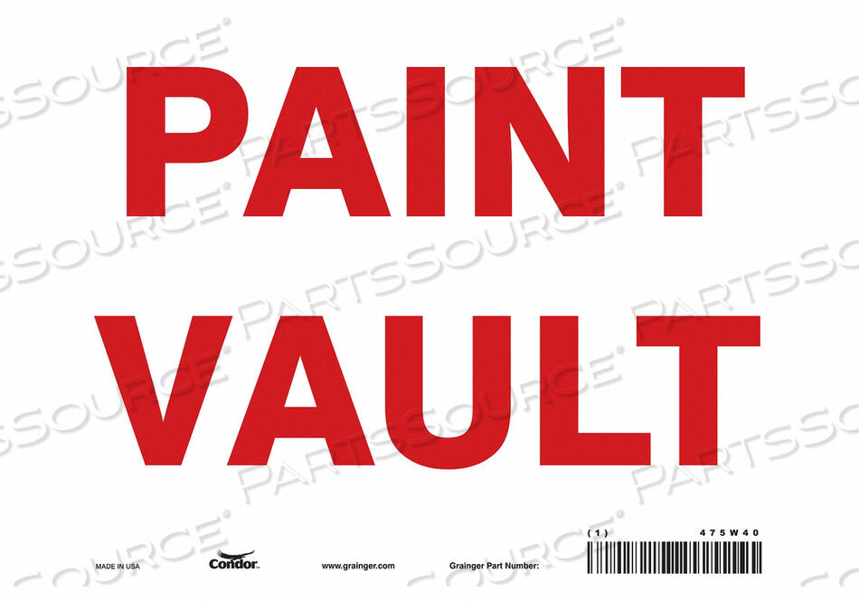 OEM#: 475W40CHEMICAL SIGN 10 W 7 H 0.004 THICKNESS by Condor