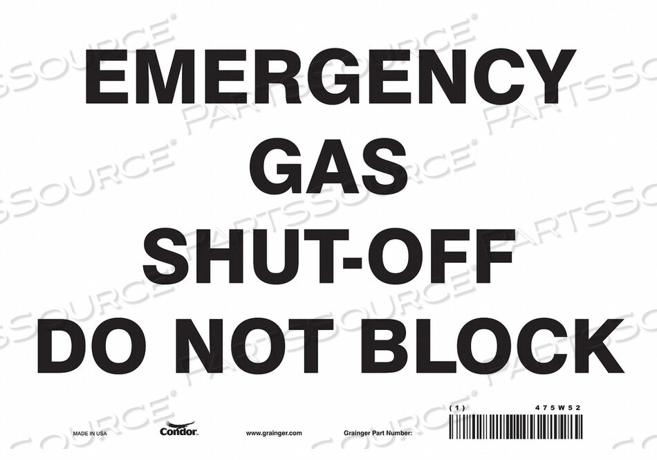 OEM#: 475W52CHEMICAL SIGN 10 W 7 H 0.004 THICKNESS by Condor