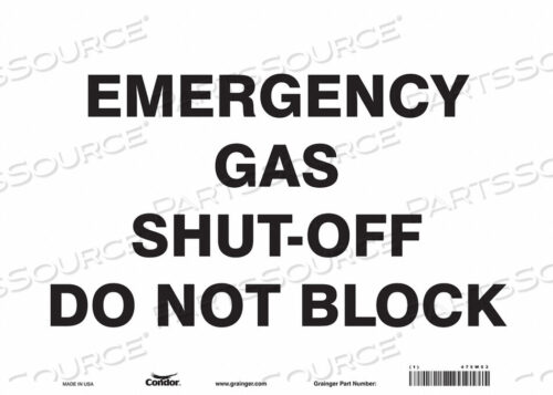 OEM#: 475W53CHEMICAL SIGN 14 W 10 H 0.004 THICK by Condor
