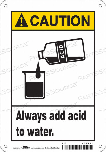 OEM#: 475W61CHEMICAL SIGN 7 W 10 H 0.032 THICKNESS by Condor