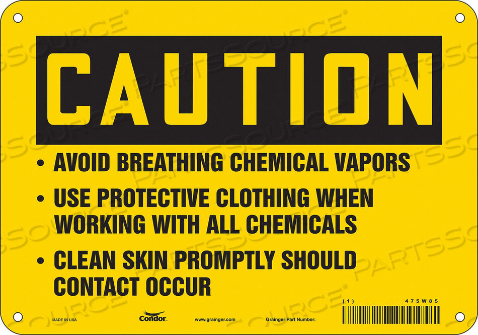 OEM#: 475W85CHEMICAL SIGN 10 W 7 H 0.032 THICKNESS by Condor
