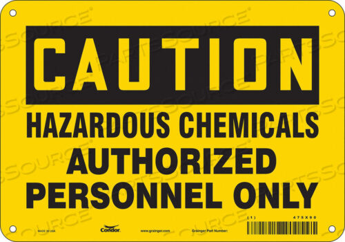 OEM#: 475X90CHEMICAL SIGN 10 W 7 H 0.055 THICKNESS by Condor