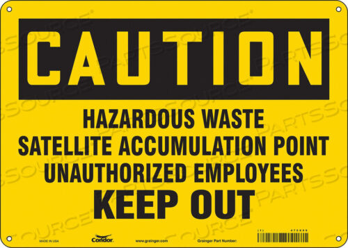 OEM#: 475X99CHEMICAL SIGN 14 W 10 H 0.004 THICK by Condor