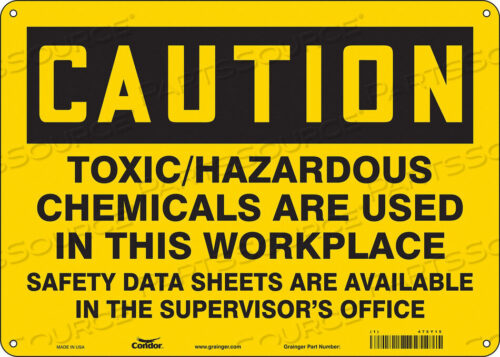 OEM#: 475Y15CHEMICAL SIGN 14 W 10 H 0.032 THICK by Condor