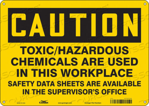 OEM#: 475Y20CHEMICAL SIGN 14 W 10 H 0.004 THICK by Condor