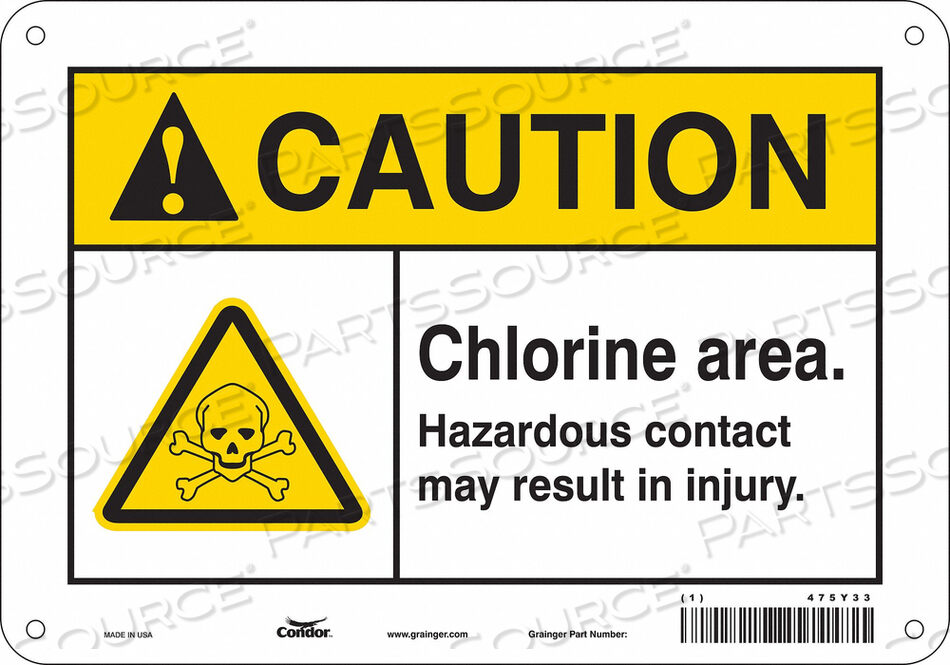 OEM#: 475Y33CHEMICAL SIGN 10 W 7 H 0.032 THICKNESS by Condor