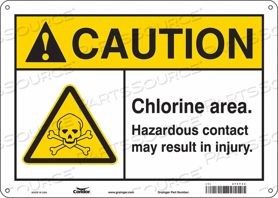OEM#: 475Y34CHEMICAL SIGN 14 W 10 H 0.032 THICK by Condor