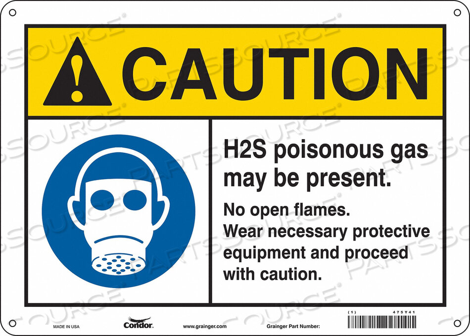 OEM#: 475Y41CHEMICAL SIGN 14 W 10 H 0.032 THICK by Condor