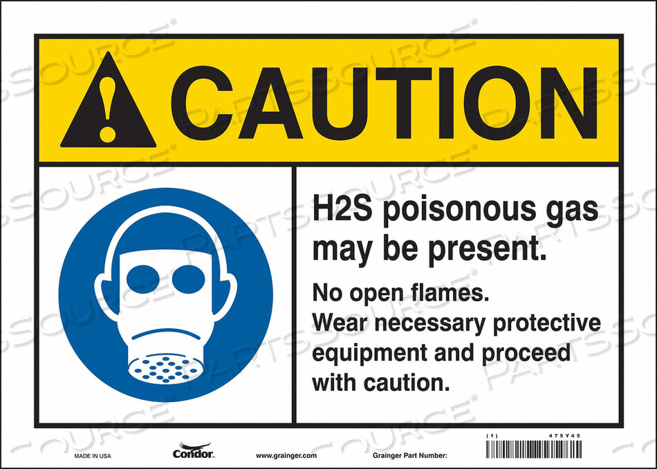 OEM#: 475Y45CHEMICAL SIGN 14 W 10 H 0.004 THICK by Condor