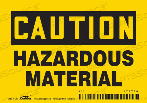 OEM#: 475Y50CHEMICAL SIGN 5 W 3-1/2 H 0.004 THICK by Condor