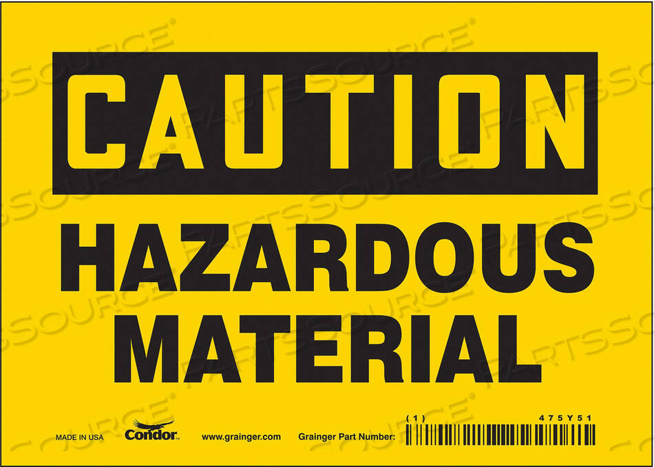 OEM#: 475Y51CHEMICAL SIGN 7 W 5 H 0.004 THICKNESS by Condor