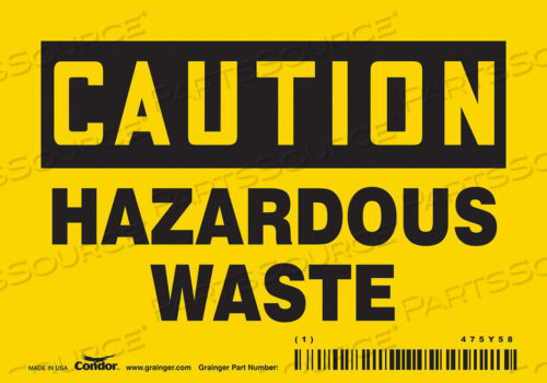 OEM#: 475Y58CHEMICAL SIGN 5 W 3-1/2 H 0.004 THICK by Condor