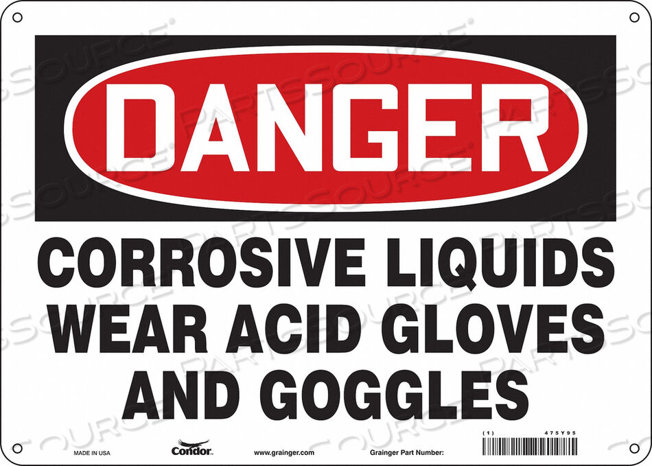 OEM#: 475Y95CHEMICAL SIGN 14 W 10 H 0.055 THICK by Condor