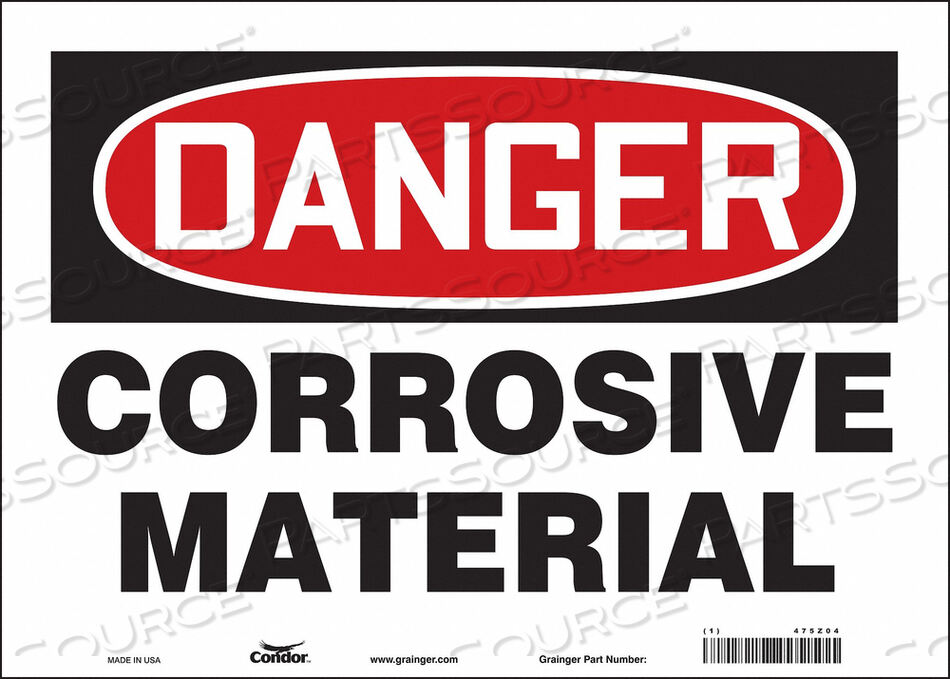 OEM#: 475Z04CHEMICAL SIGN 14 W 10 H 0.004 THICK by Condor