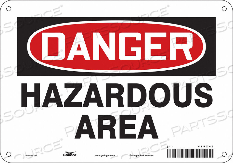 OEM#: 475Z45CHEMICAL SIGN 10 W 7 H 0.032 THICKNESS by Condor