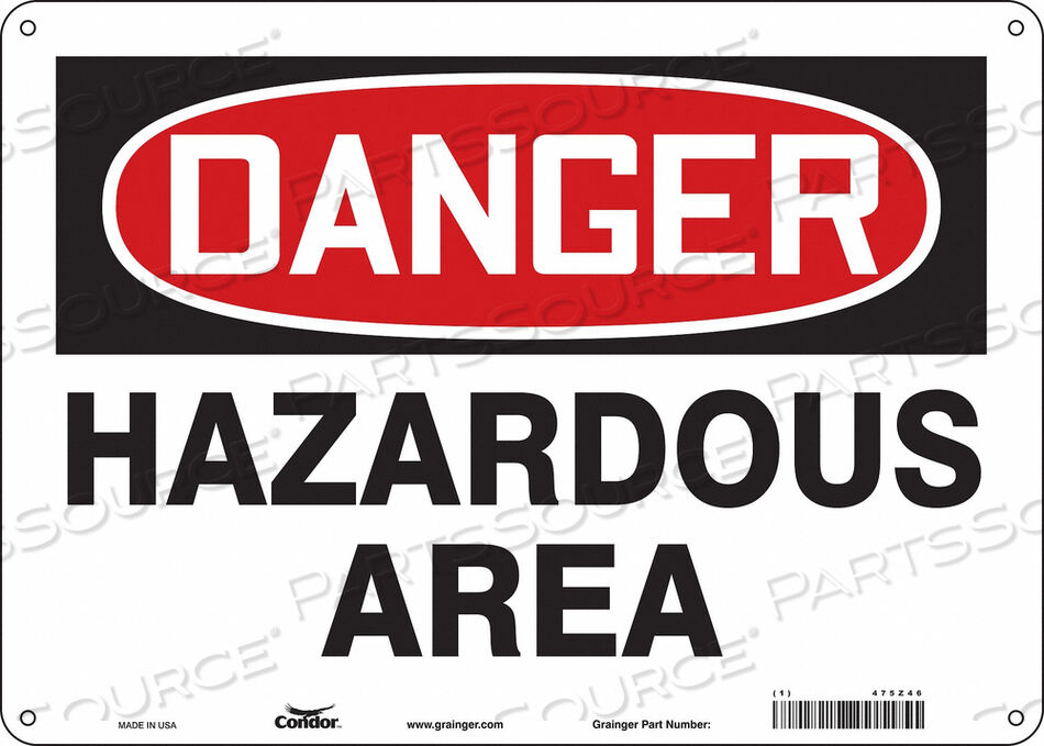 OEM#: 475Z46CHEMICAL SIGN 14 W 10 H 0.032 THICK by Condor