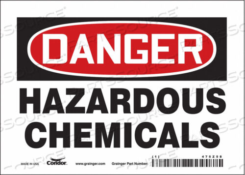 OEM#: 475Z58J6930 CHEMICAL SIGN 7 W 5 H 0.004 THICKNESS by Condor