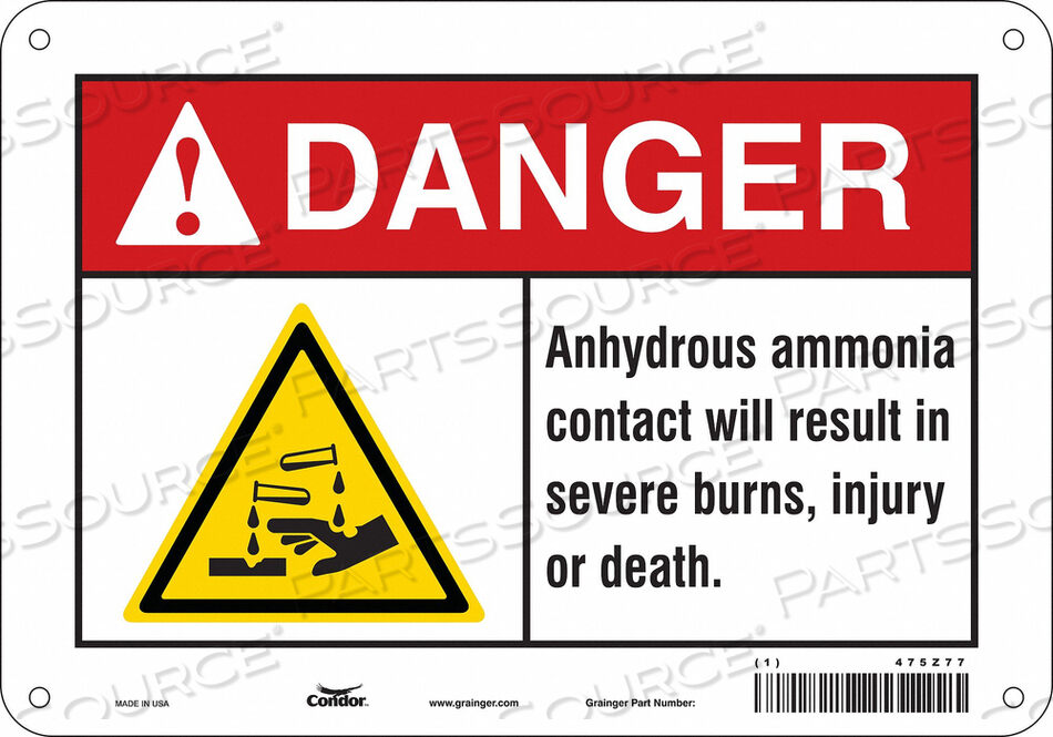 OEM#: 475Z77CHEMICAL SIGN 10 W 7 H 0.055 THICKNESS by Condor