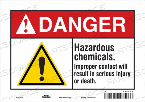 OEM#: 476A34CHEMICAL SIGN 10 W 7 H 0.004 THICKNESS by Condor