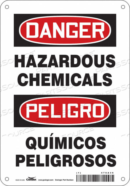 OEM#: 476A36CHEMICAL SIGN 7 W 10 H 0.032 THICKNESS by Condor