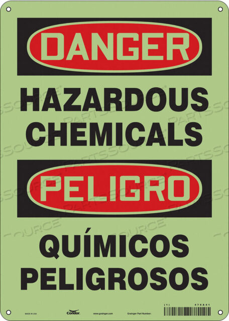 OEM#: 476A41CHEMICAL SIGN 10 W 14 H 0.010 THICK by Condor