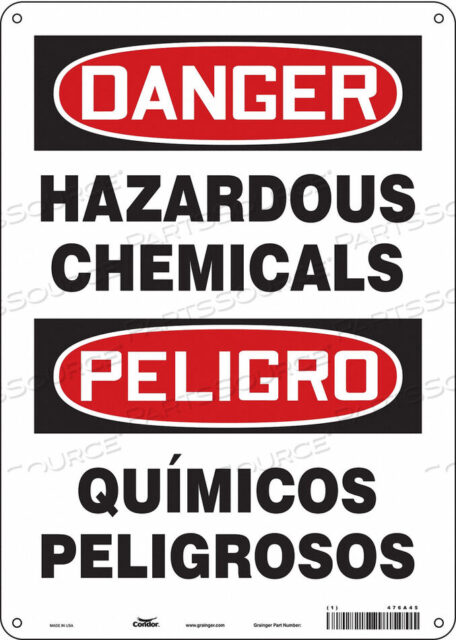 OEM#: 476A45CHEMICAL SIGN 10 W 14 H 0.055 THICK by Condor