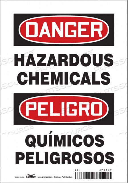 OEM#: 476A47CHEMICAL SIGN 7 W 10 H 0.004 THICKNESS by Condor