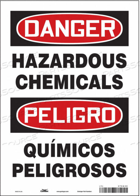 OEM#: 476A48CHEMICAL SIGN 10 W 14 H 0.004 THICK by Condor